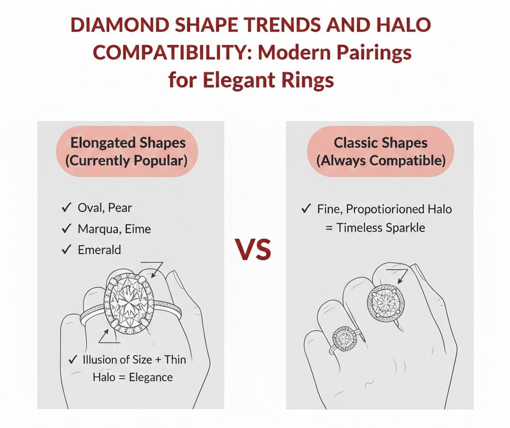 Are Halo Engagement Rings Still in Style? 2 Diamond Shape Trends and Halo Compatibility