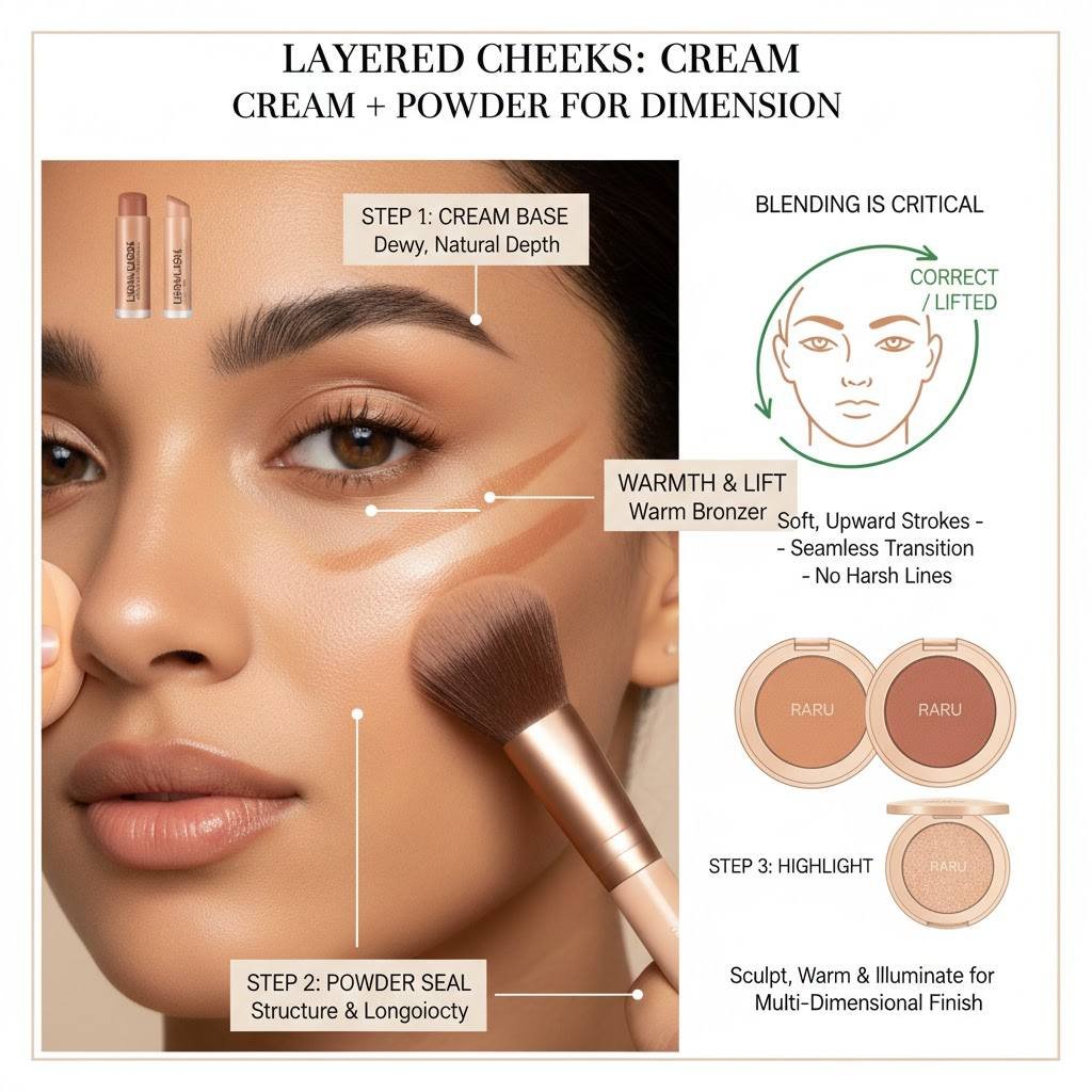 Layering Cream and Powder Cheek Products