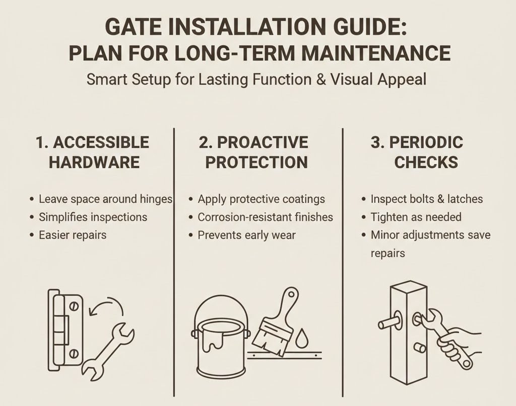 Easy Installation Ideas For Walk-Through Pedestrian Gates 2 Plan For Long-Term Maintenance During Installation