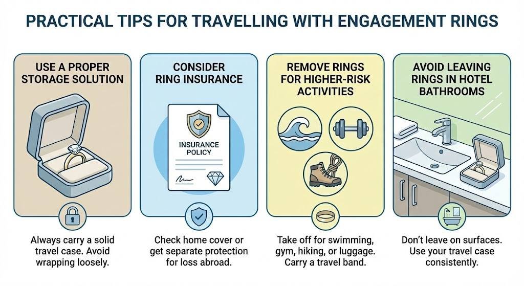 Why Travel-Loving Couples Are Choosing Practical Yet Stylish Engagement Rings 1 Practical Tips for Travelling with Engagement Rings