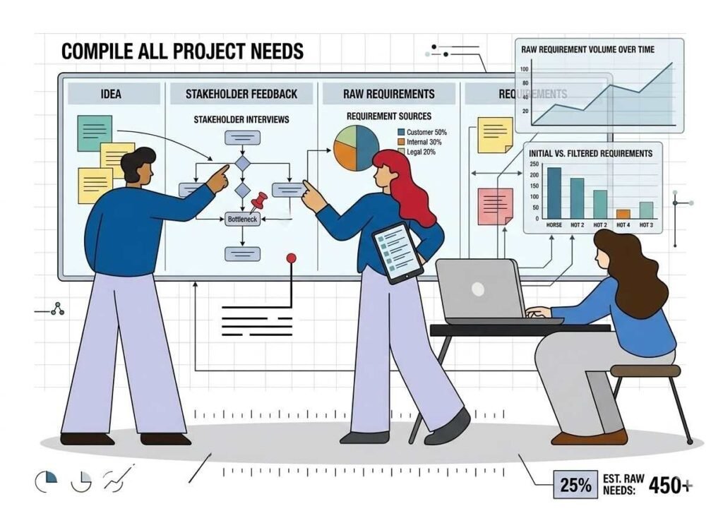 Step-by-Step Guide to Implementing MoSCoW Prioritisation in Teams 1 Compile All Project Needs