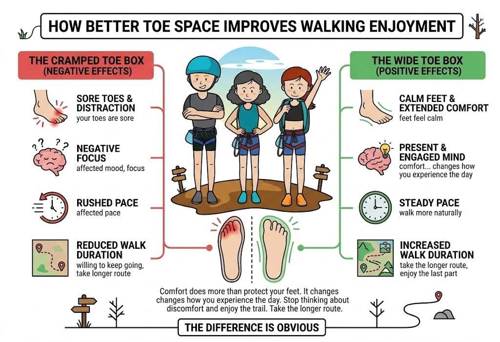 Better Toe Space Can Improve How Long You Enjoy Walking