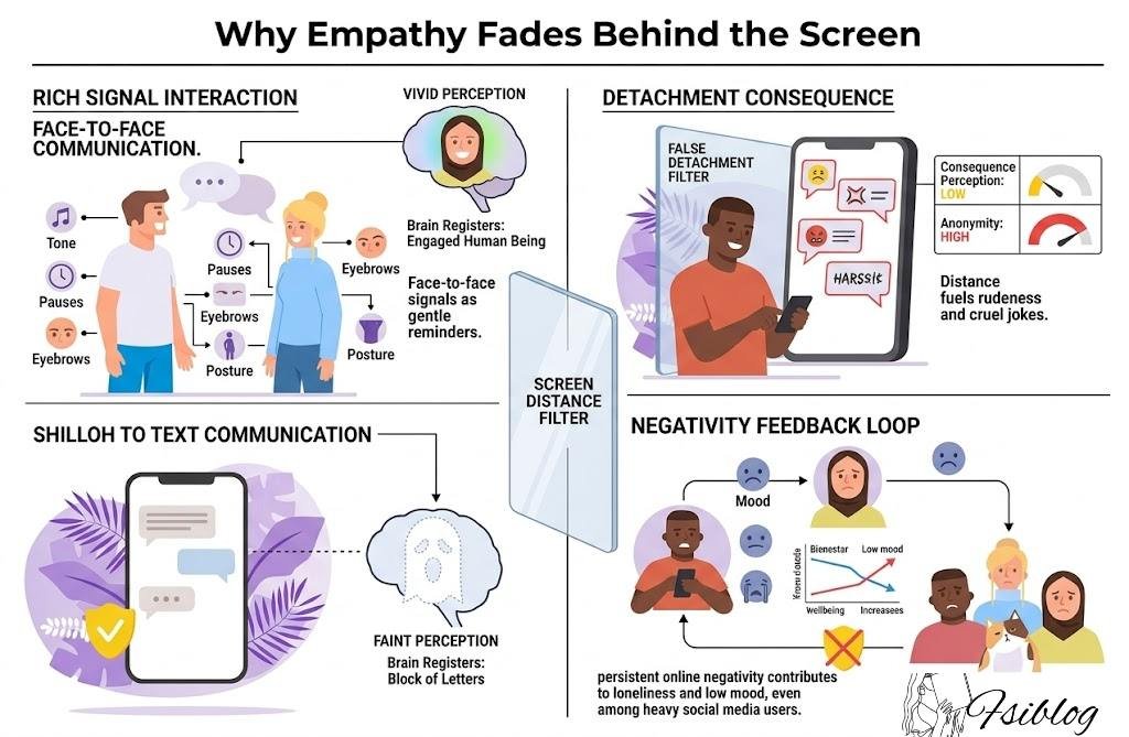 Why Empathy Fades Behind the Screen