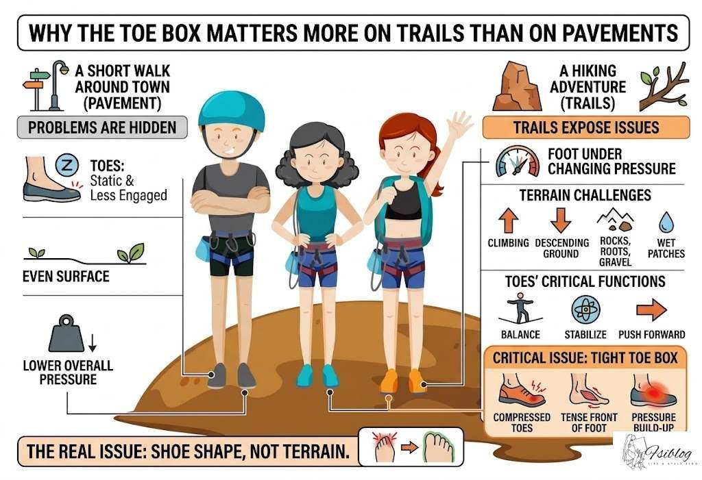 Why The Toe Box Matters More On Trails Than On Pavements