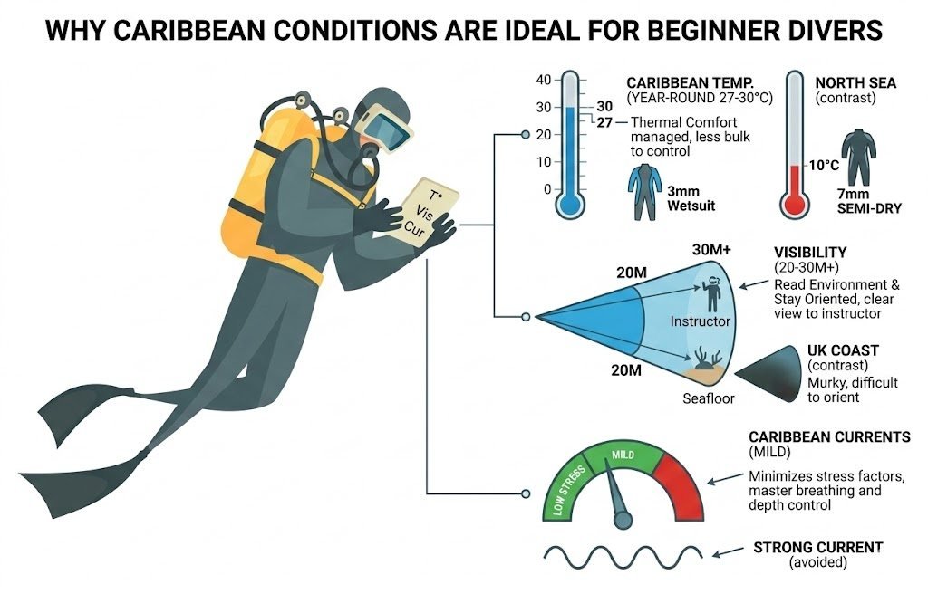 Why Caribbean Conditions Are Ideal for Beginner Scuba Divers
