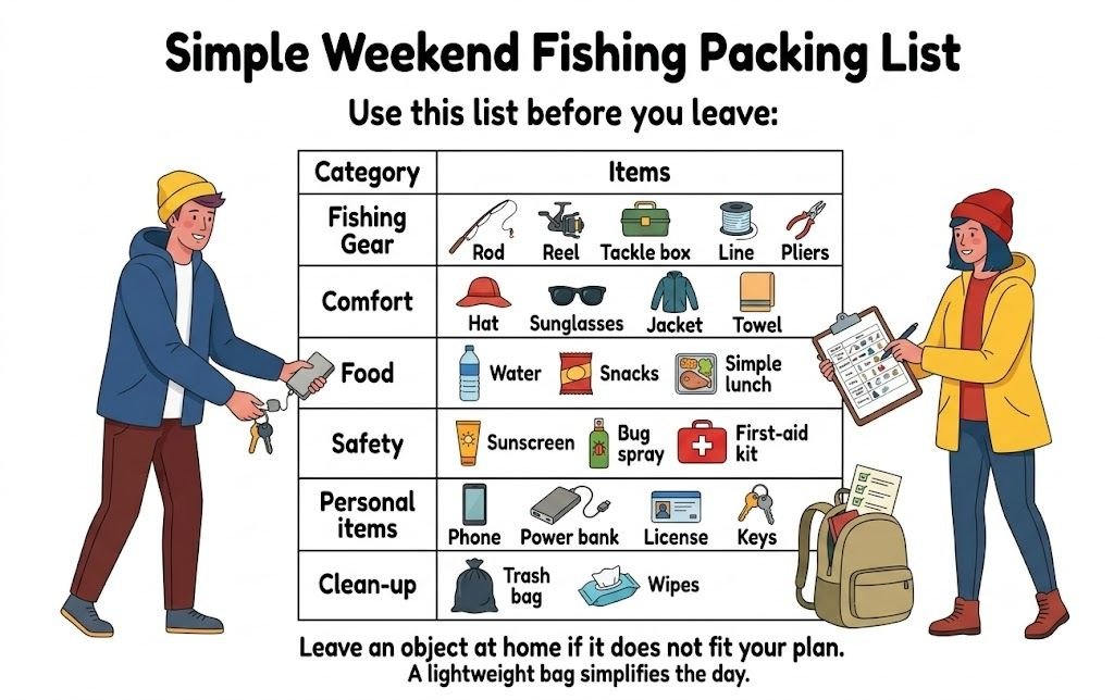 Simple Weekend Fishing Packing List