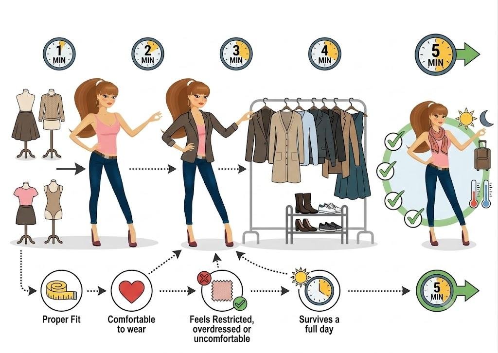 Follow the Five-Minute Dressing Routine