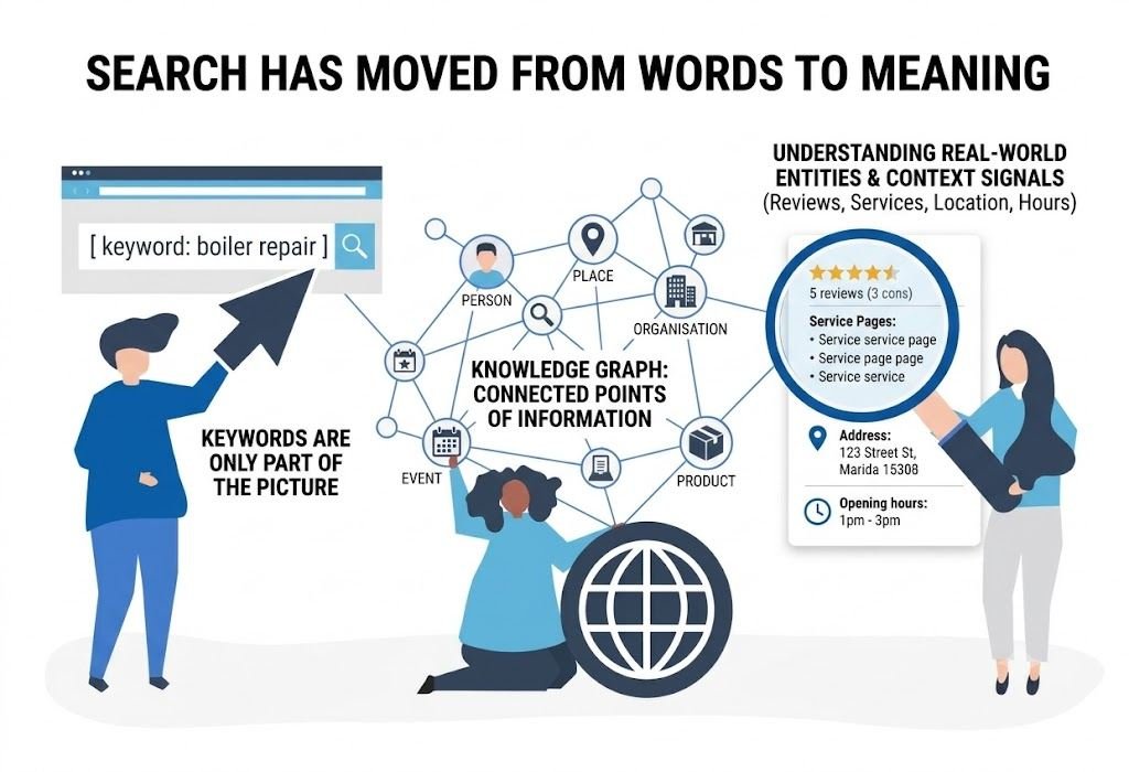 Why Your Entity Is Becoming a Real Ranking Advantage 1 Search Has Moved From Words to Meaning