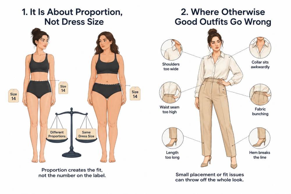 Dressing for Your Body Type: How to Define Your Waist and Balance Your Proportions 2 Where Otherwise Good Outfits Go Wrong