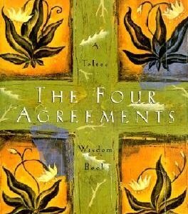 The Four Agreements book cover by don Miguel Ruiz for a Motivation review about communication, assumptions, confidence and personal freedom