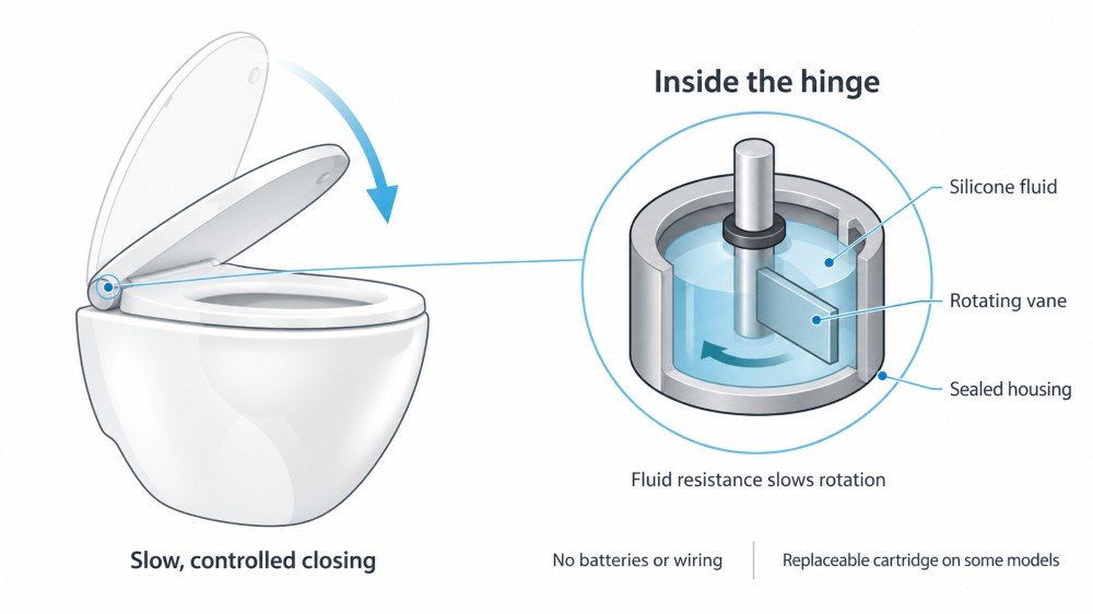 Soft Close Vs Standard Toilet Seat: Which One Should You Choose? 1 What A Soft Close Hinge Actually Is