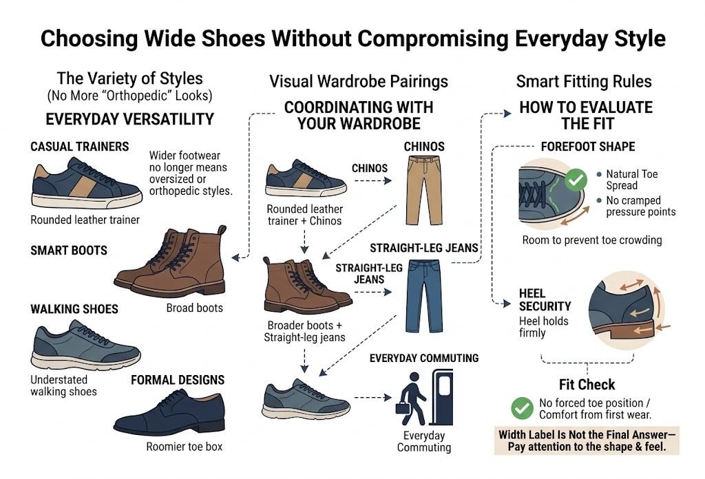 Choosing Wide Shoes Without Compromising Everyday Style