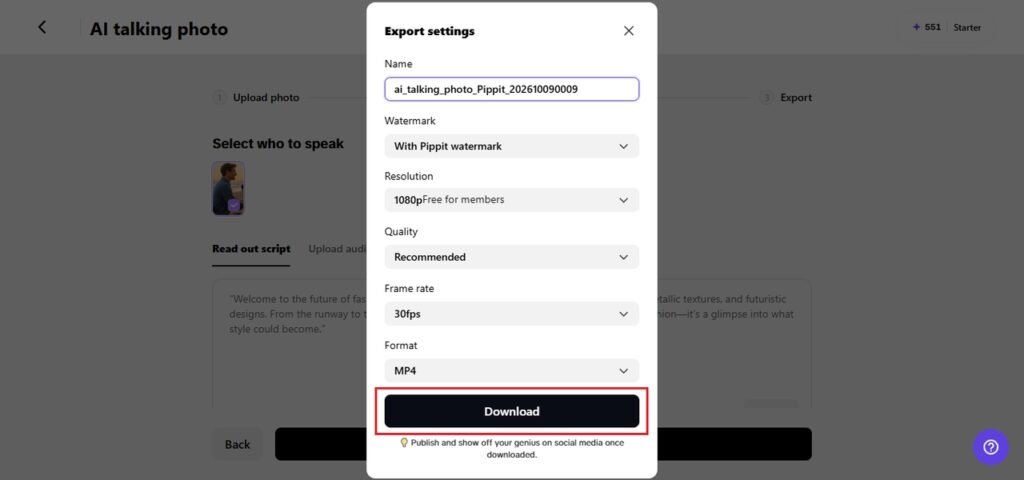 click Download and saved to your device